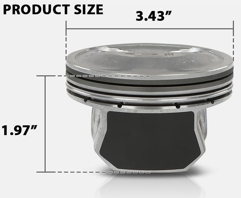 GOIPKO 23040-2G500 Engine Piston Kit with Pin and Snap Ring Oversize + 0.50MM Fit for Hyundai Sonata Kia Sorento Optima 2.4L 2011-2019 Replace# 23410-2G500, 23040-2G510 - Image 5